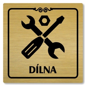 Dílna, 148x148mm, zlatá, Texas